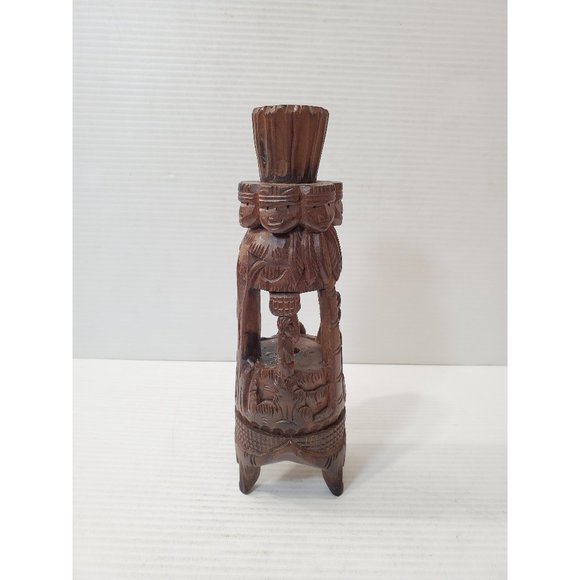 Indian Ethnic Crafts Hand Carved Kadam Wood Elephant Figurine with Rider… - Picture 1 of 10